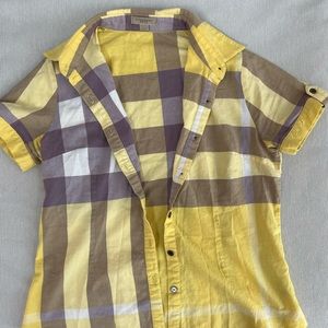 - Girls Burberry Brit button down blouse shirt